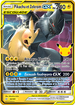 Pikachu et Zekrom-GX Duo de Choc réimpression 30e Anniversaire