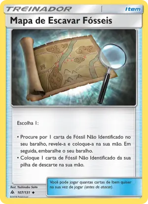 Mapa de Escavar Fósseis