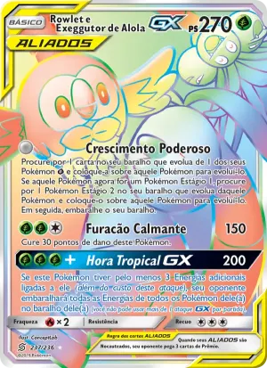 Rowlet e Exeggutor de Alola GX